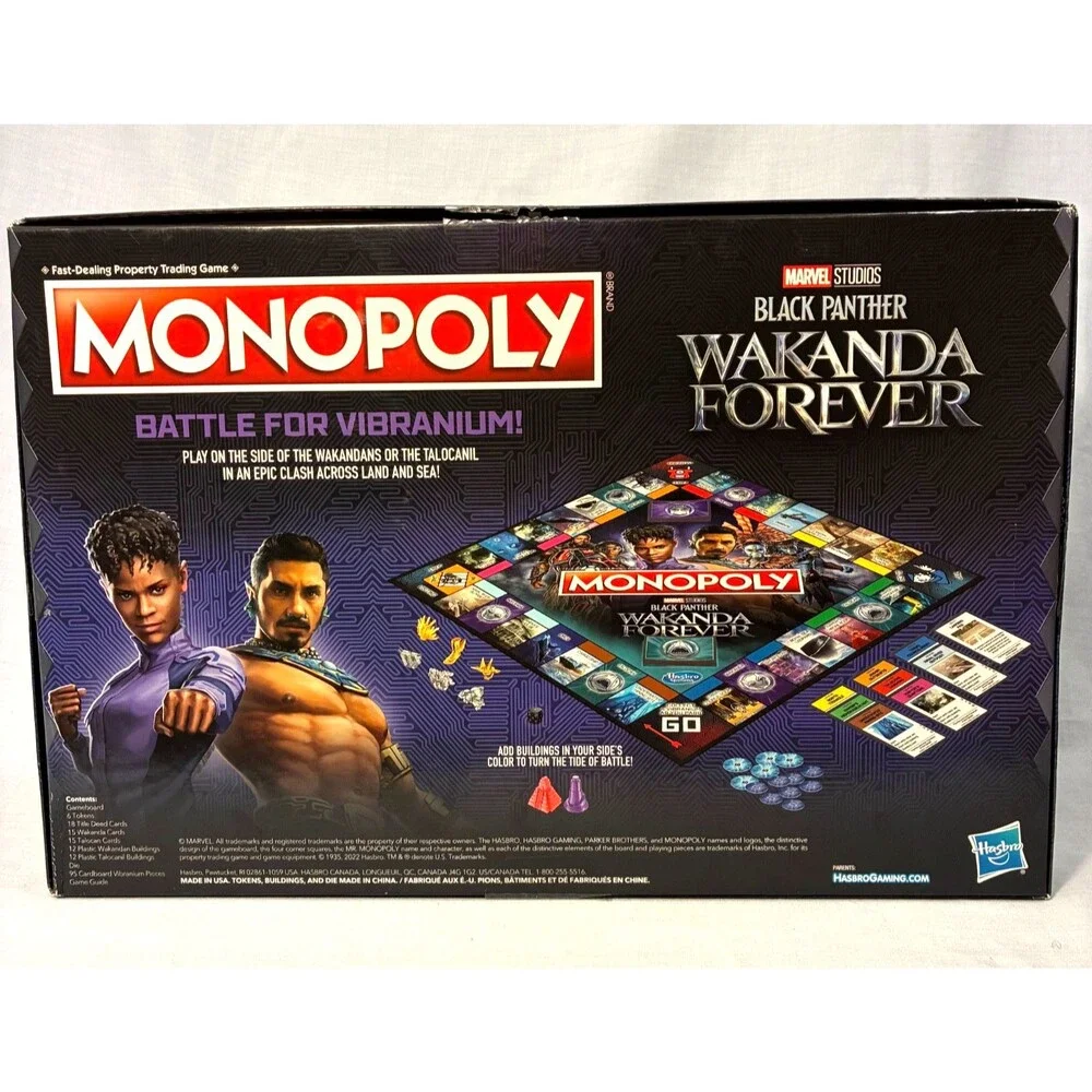 Monopoly, Black Panther NEW! Wakanda Forever Age 8 up, Hasbro Games